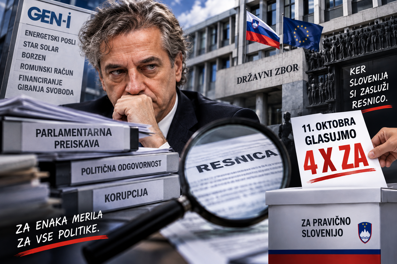 »ZA preiskavo politične odgovornosti«: zakaj je referendum o parlamentarni preiskavi ena najbolj vročih tem jeseni in zakaj je pametno, da kočno za vse politike veljajo enaka pravila?