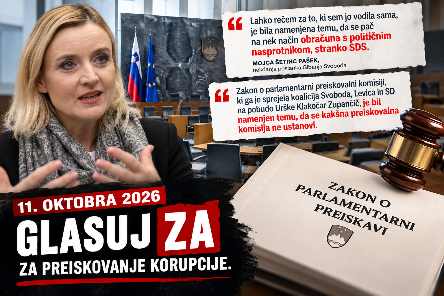 Nekdanja poslanka Svobode razkriva ozadje parlamentarnih preiskav: zakaj je v nedeljo smiselno glasovati ZA?