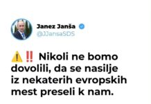 anša svari: »Roke proč od Slovenije!« Nasilje nezakonitih migrantov iz evropskih mest se ne bo preselilo k nam @JJansaSDS